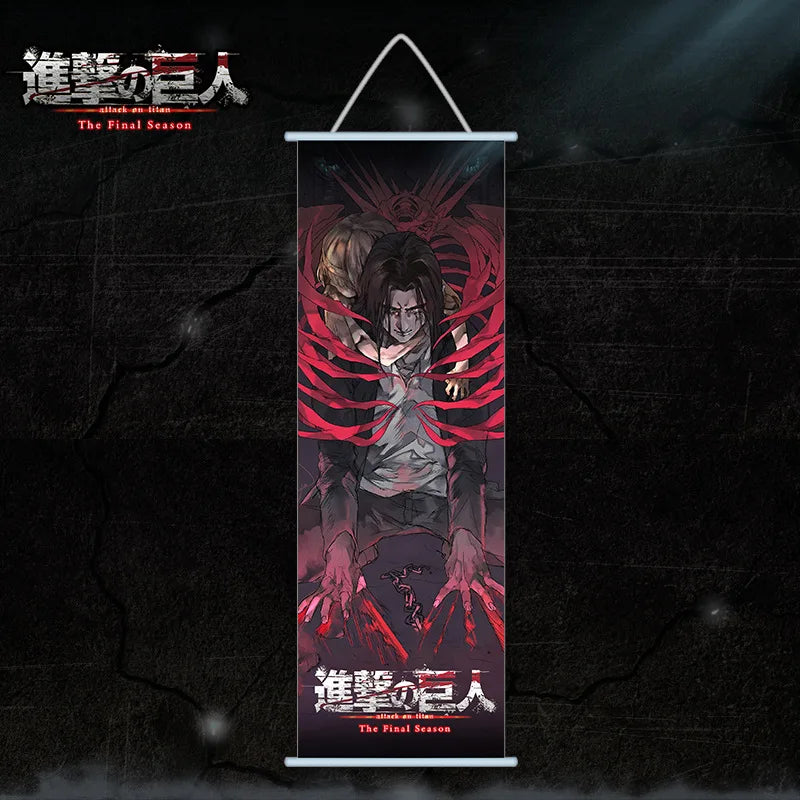Attack on Titan Canvas Scroll – Anime Wall Art Poster for Room & Home Decor