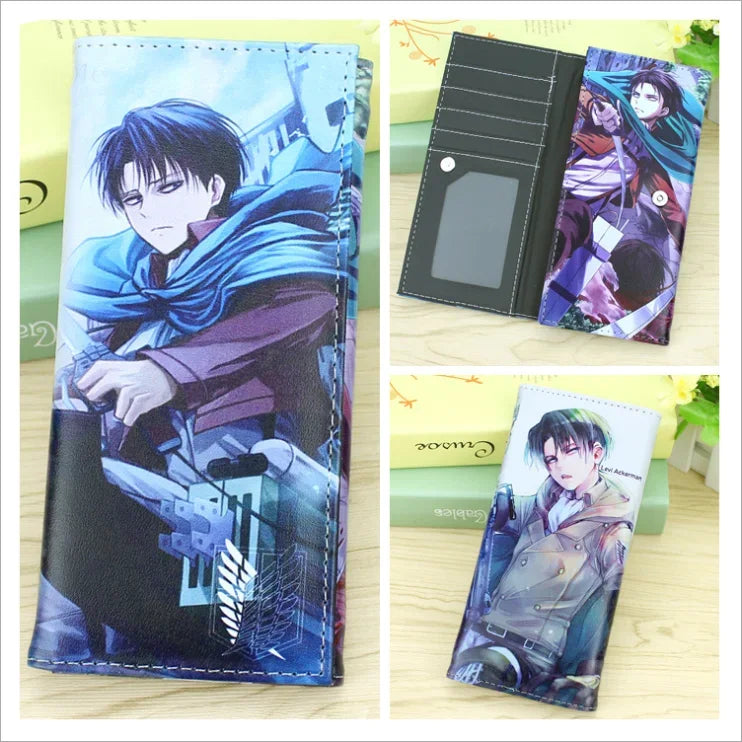 Attack on Titan Short Men Wallet Levi Survey Corps Men's Women's Coin Purse Scout Regiment Money Bag