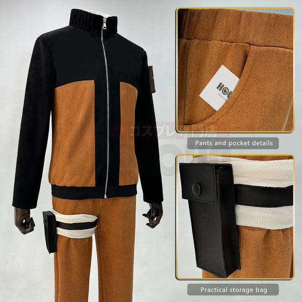 Anime Uzumaki Cosplay Costume – Adult Version Top, Pants & Headband Set
