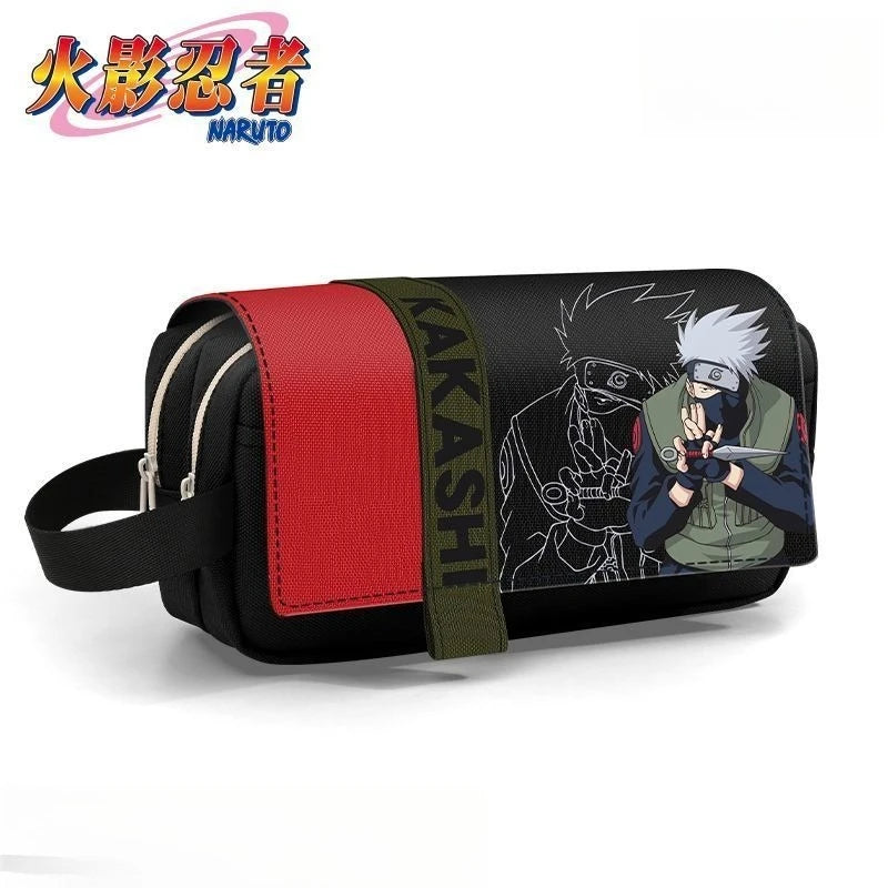 Naruto Sasuke Pencil Case Anime Personality Fashion Three-Layer Large Capacity Multifunctional Pencil Box for Boys