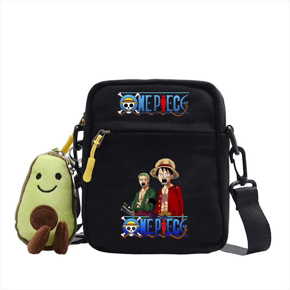 One Piece Shoulder Bag Anime Personality Creative Children's Print Crossbody Bag, Student Canvas Bag Holiday Gift