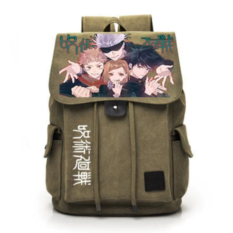 Jujutsu Kaisen Anime Backpack Cosplay Gojo Unisex Students School Bag Large Capacity Bookbag Laptop Travel Rucksack Outdoor Bag