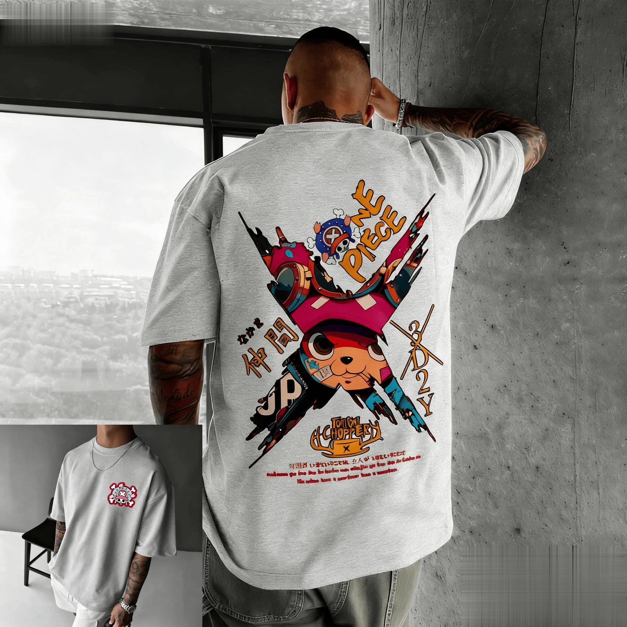 New One Piece Chopper Anime T Shirt Men Women Cotton Short Sleeve Tee Summer Cartoon Graphic Streetwear Casual Top Oversized Y2k