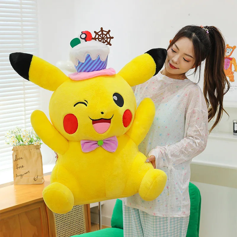 Pokemon Kawaii Pikachu Plush Toy Stuffed Doll Large Pillow for Kids Birthday Xmas Gift Pokemon Cake Plushie Arcade Prize