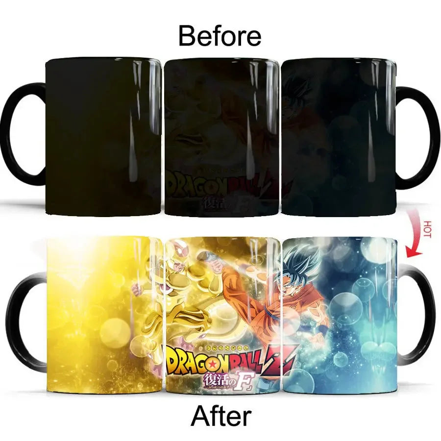 Dragon Ball Goku Color Changing Cup Mug Personalised Magic Mugs Heat Activated Image Photo Coffee Mugs Surprised