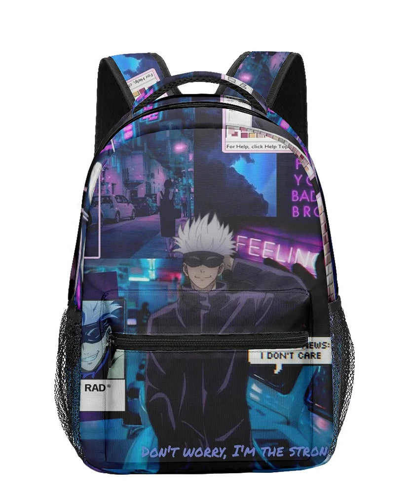 Boy Anime Printed Jujutsu Kaisen Gojo Satoru Backpack Large Capacity Drawstring Bag Student School Bag Travel