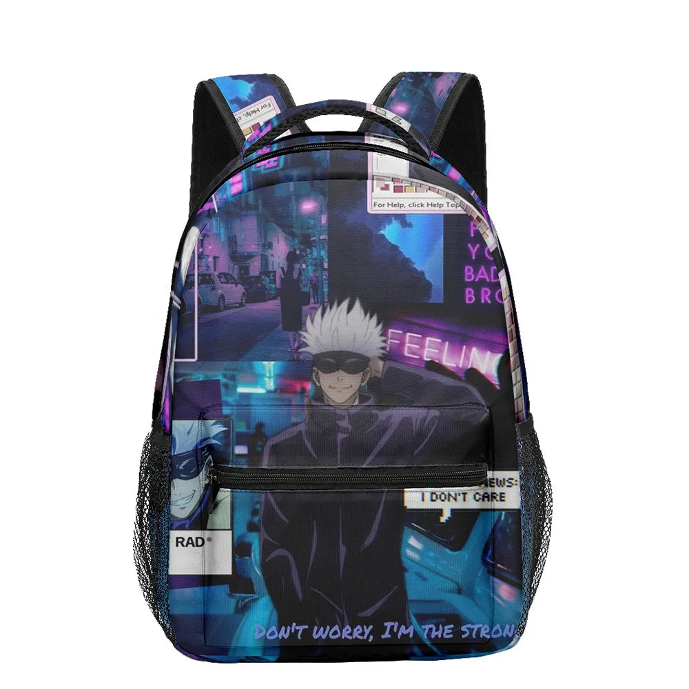 Boy Anime Printed Jujutsu Kaisen Gojo Satoru Backpack Large Capacity Drawstring Bag Student School Bag Travel