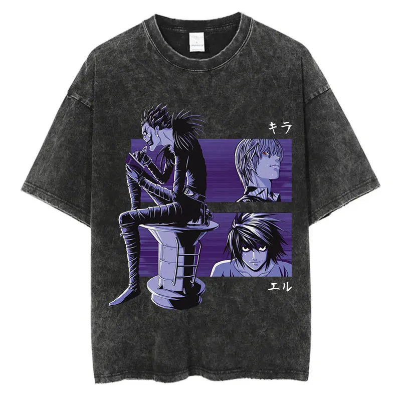 Death Note Oversized Vintage T-Shirt – Anime Streetwear Summer Cotton Tee