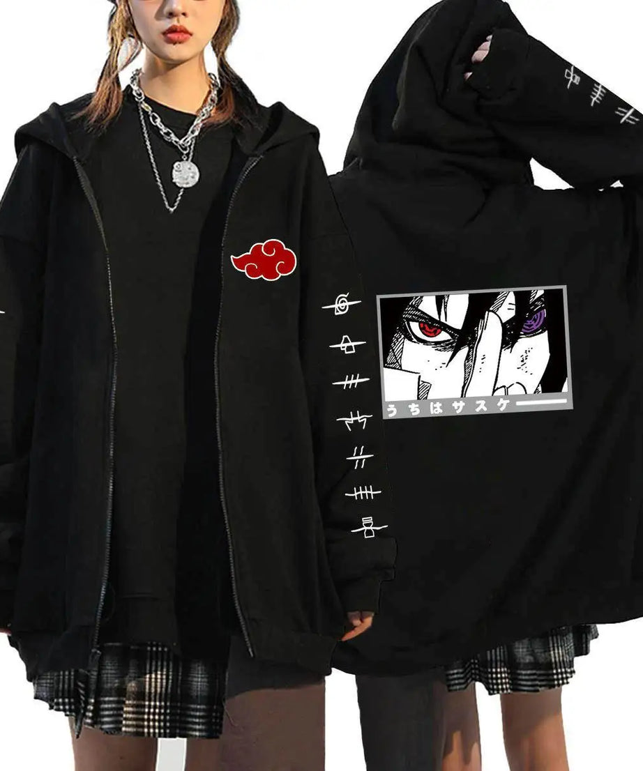 Autumn Zip Up Jacket Anime Naruto Figures Sweatshirt Men Women Plus Size Casual Clothing Harajuku Coat Halloween Gifts