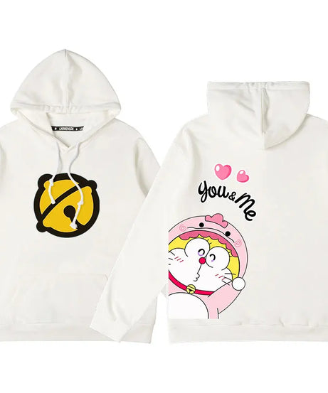 Doraemon Anime Hoodie – Cute Couple & Teen Pullover Jacket