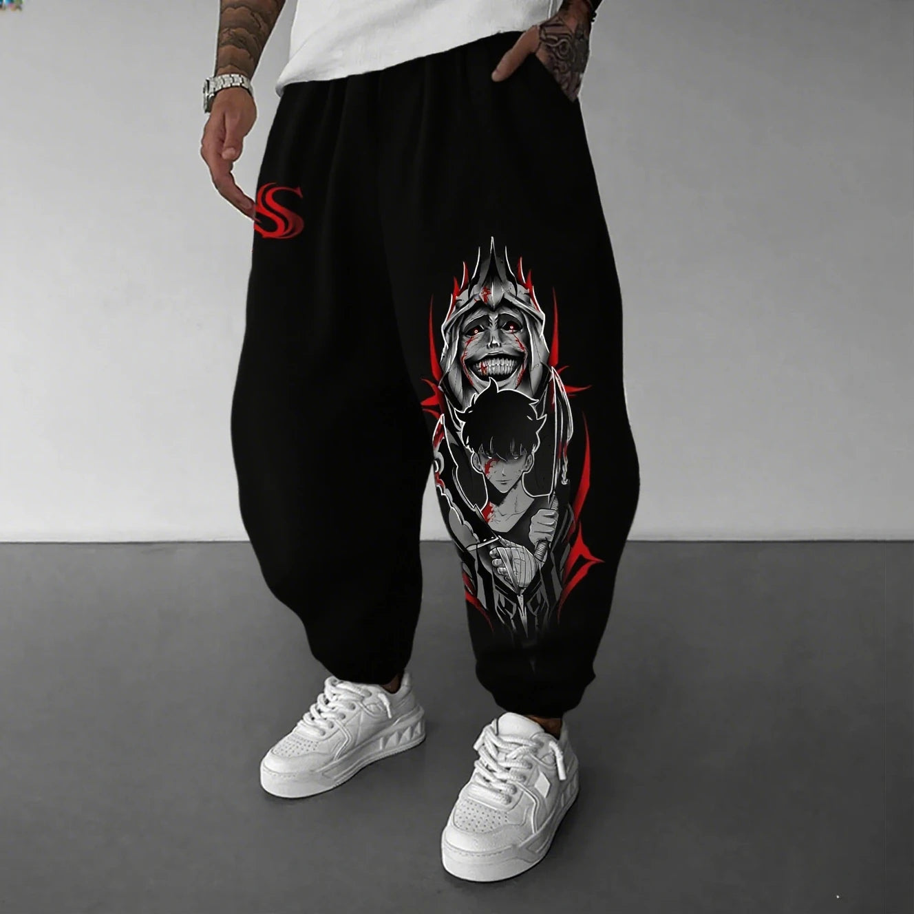 Solo Leveling Men's Pants Anime Graphic Print Casual Loose Fit Streetwear Jogger Sweatpants Hip Hop Trousers Spring Autumn Y2k