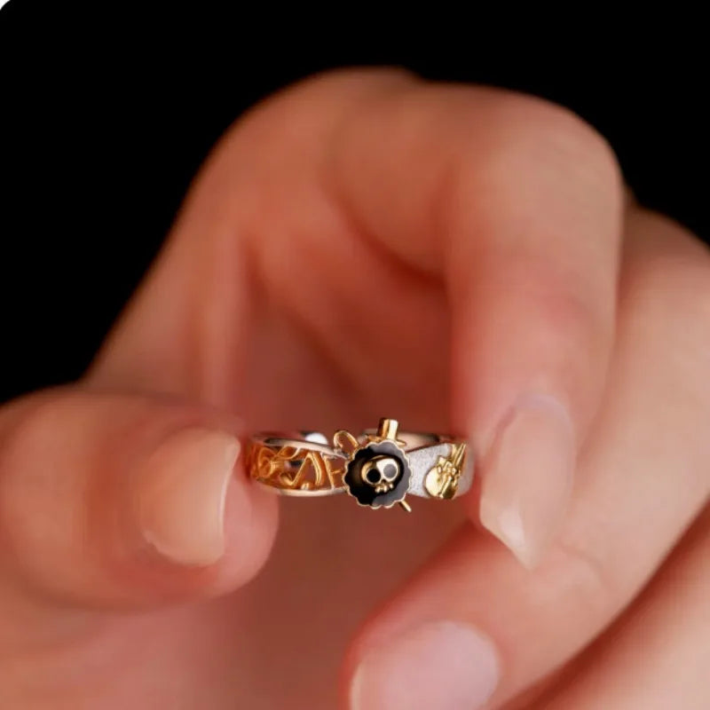 Cute One Piece Brook anime peripheral same style ring creative fashion decorative ring versatile birthday gift wholesale