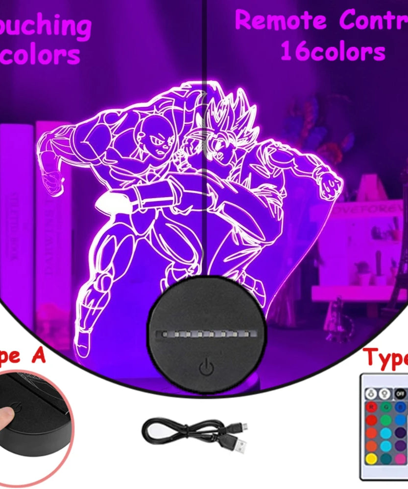 Dragon Ball Z Anime Figures 3D LED Light Childhood Desk Lamp Goku Figure Vegeta Gohan Anime Figures Room Decor Birthday Gift