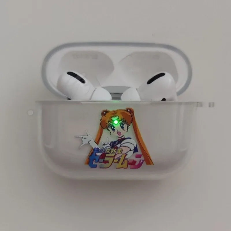 Anime Sailor Moon Transparent Case for Airpods 1 2 Pro Shockproof Silicon Headphone Earphone Cover for AirPods 3 Pro2 Shell Gift