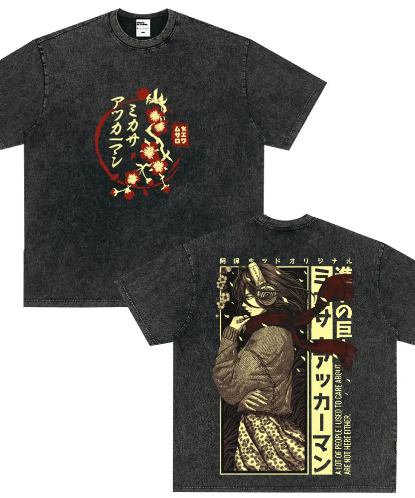 Tshirts Anime Attirtsack on Titan Washed T-shirt Vintage Wears Men Women Fashion Clothes tshirt for Teens