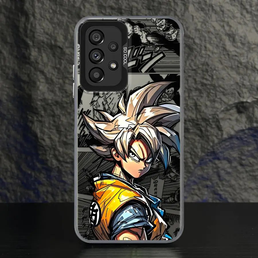 Shell Case for Samsung Galaxy A35 A26 A36 A53 A71 A72 A51 A56 A73 A55 A54 A52 Dragon Ball Son Goku Cool