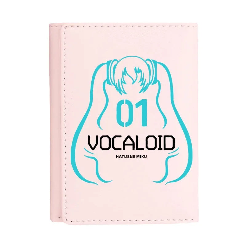 Hatsune Miku Anime Peripheral Zipper New PU Wallet Handsome Personality Boy Print Coin Purse Short Card Pack Holiday Gift