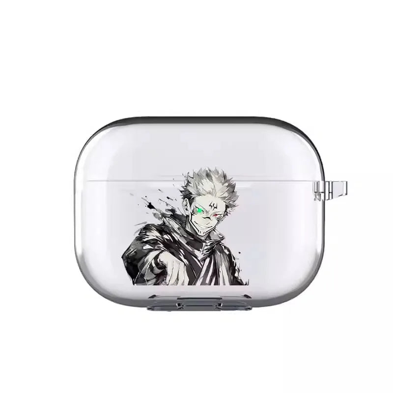 Jujutsu Kaisen Anime Transparent TPU Case for Airpods Pro 2 1 3 Sukuna Gojo Satoru Soft Silicone Cover Bluetooth Earphone Cases