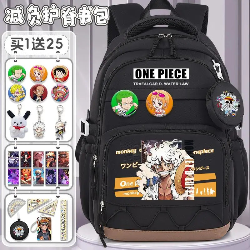 One Piece Luffy Backpack – Large Canvas School & Travel Bag