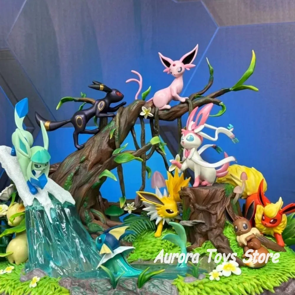 27cm/10.63in Anime Pokemon Figure Eeveelution Action Figure PVC Model Statue Collection Desktop Decoration Toys