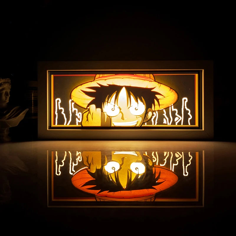 Anime series paper-cut light room bedroom night light atmosphere light remote control colorful light box