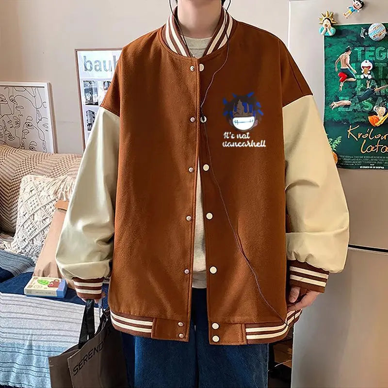 Anime One Piece Monkey D. Luffy Anime Baseball Jacket Men's Loose Autumn Coat Versatile Casual Top