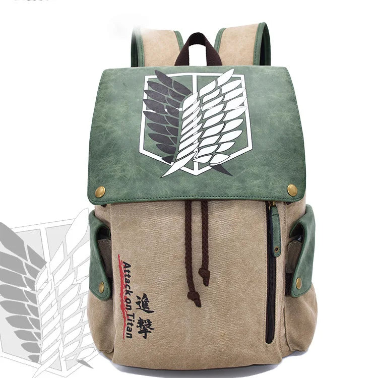 Anime Attack on Titan Boy's Backpack gifts Canvas School Bag Female Male Bagpack Plecak Laptop Travel Outdoor Mochilas