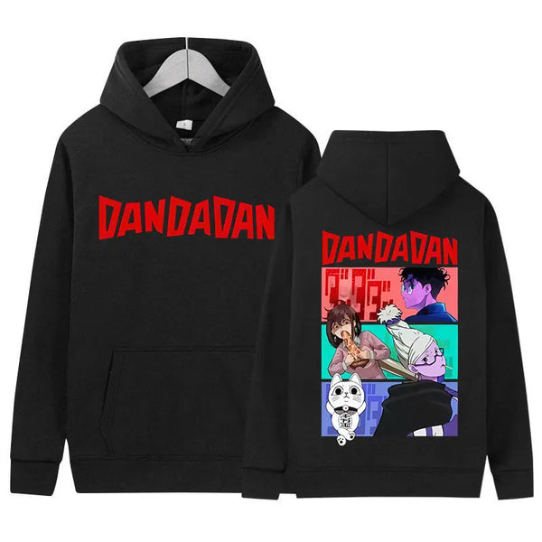 Dandadan Okarun & Momo Graphic Fleece Hoodie Harajuku Anime Streetwear