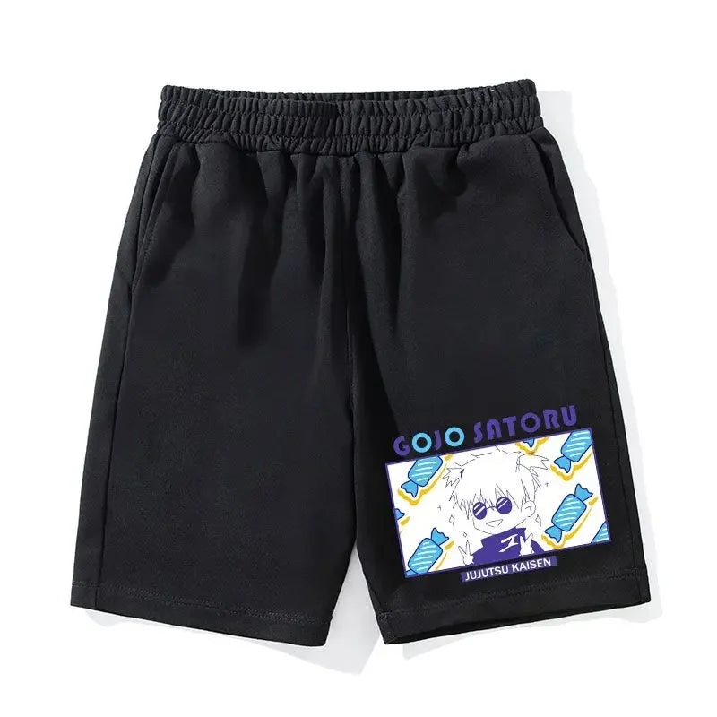 Anime Jujutsu Kaisen Workout Gym Shorts for Men Quick Dry Breathable Casual Athletic Shorts with Pockets Summer Running Short