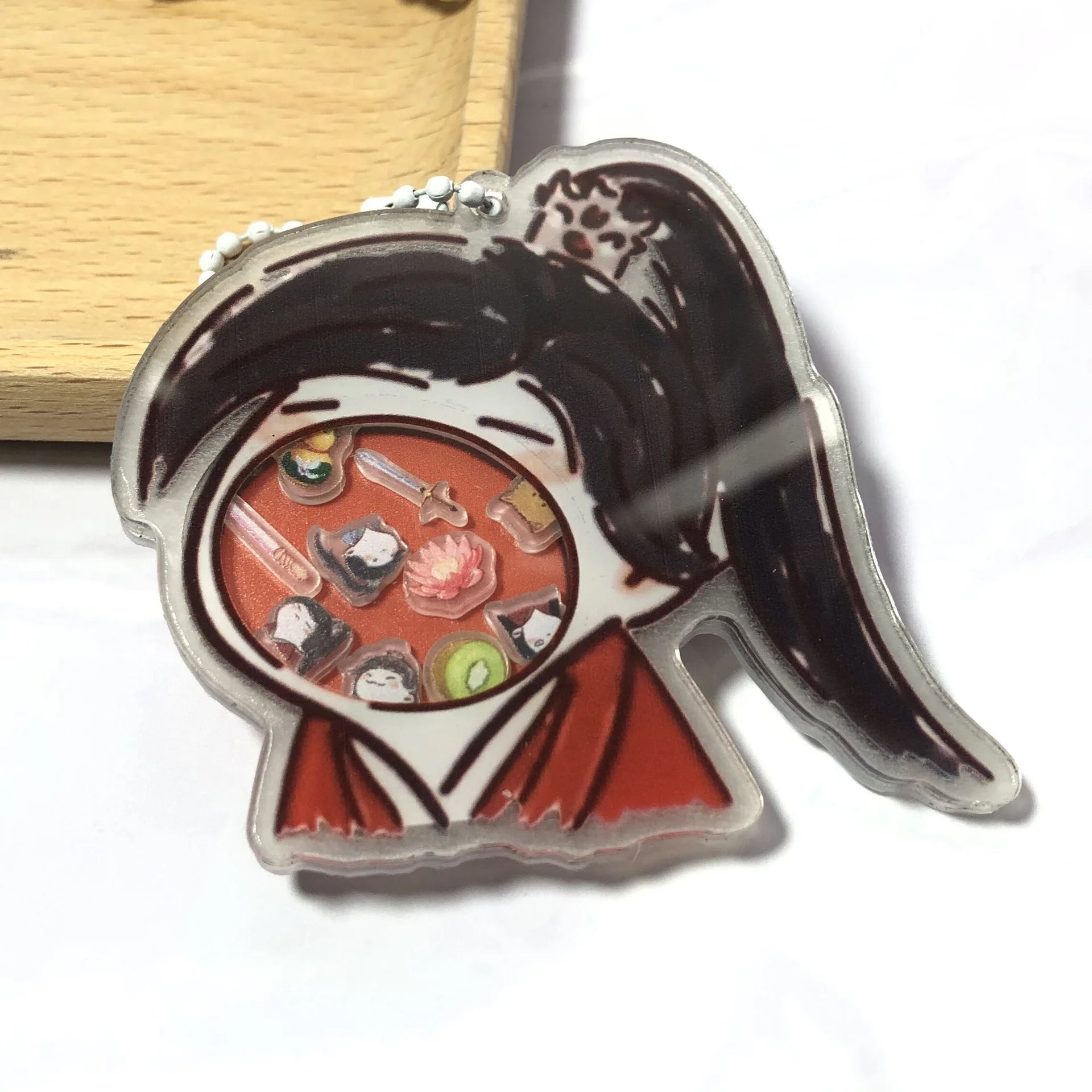 Cute one Piece Personalized Backpack Keychain Pendant Straw Hat Set Acrylic Pendant Rocking Music Student Accessories