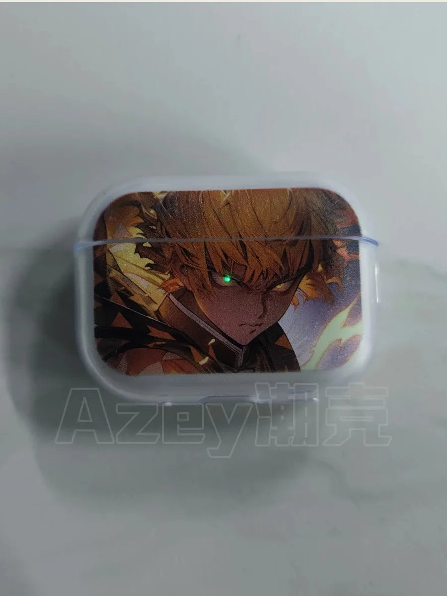 For AirPods 4 2024 Earphone Cove Anime Demon Slayer Cool Cute for Apple Airpod Pro2 Pro 1 2 3 4th Transparet Cover Fundas