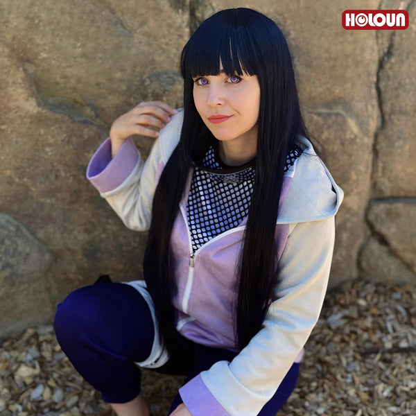 Anime Hinata Hyuga Cosplay Costume – Tracksuit, Fishnet Top & Leg Pouch Set