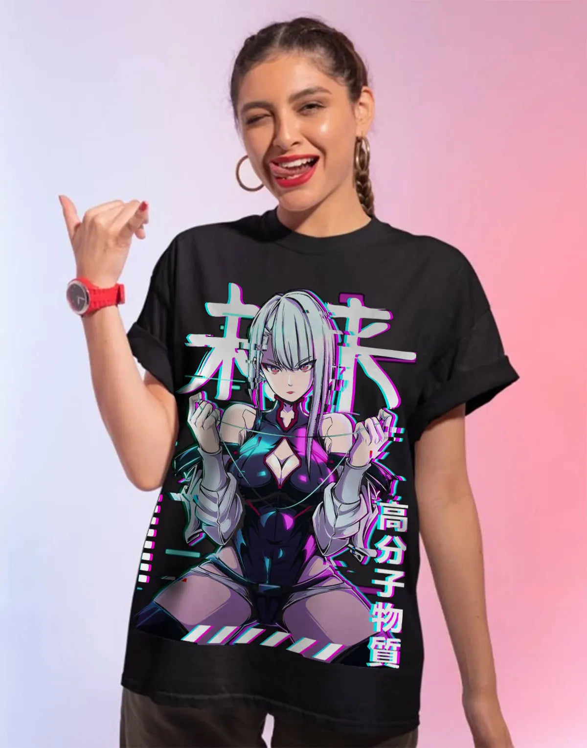 Lucy Cyber Edgerunners T-Shirt Anime Edge Runner Manga Gift Graphic Tee All Size