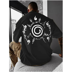 Anime Naruto 2D Graphic Print T-Shirt – Summer Casual Oversized Short Sleeve Tee for Men