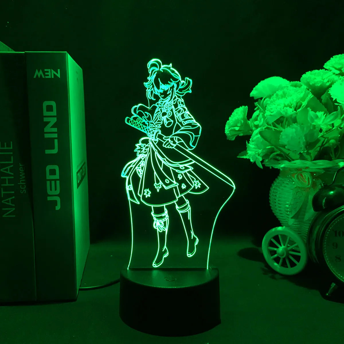 Newly Genshin Impact Night Light Yae Miko Game Figures Acrylic Stand Model 3D Table Lamp Kids Git Acrylic Bedside lamp
