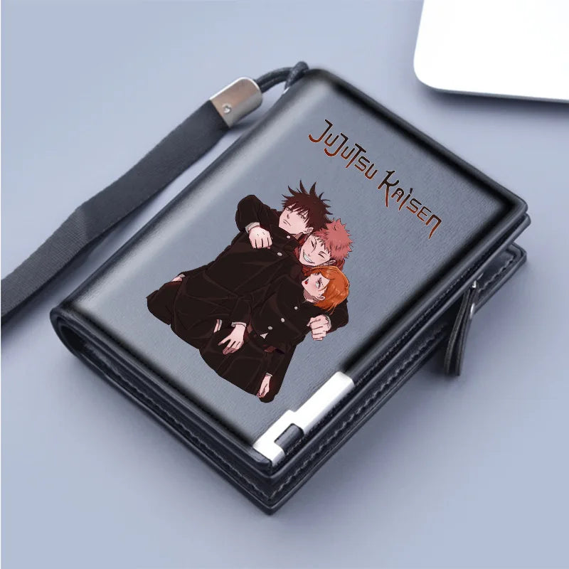 Jujutsu Kaisen Wallet Anime Coin Purse Men Credit Card Holder Boy Student Fashion Short Trifold Money Key Storage Pouch