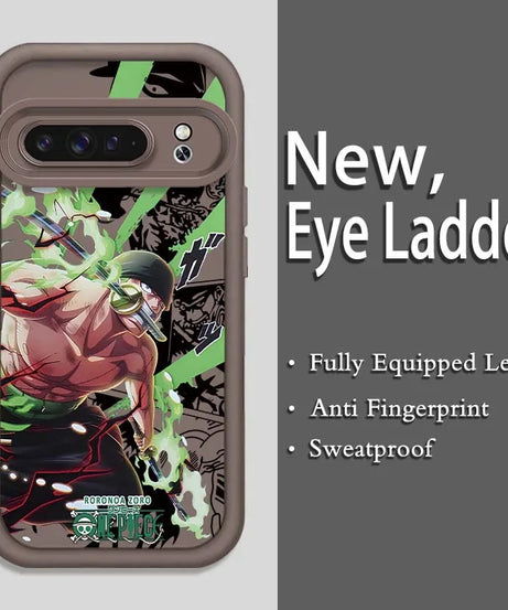 Anime Zoro One Piece Luffy Art Phone Case For Google Pixel 9 8A 8 7 7A Pro XL 5G Eye Ladder Soft TPU Shockproof Cover
