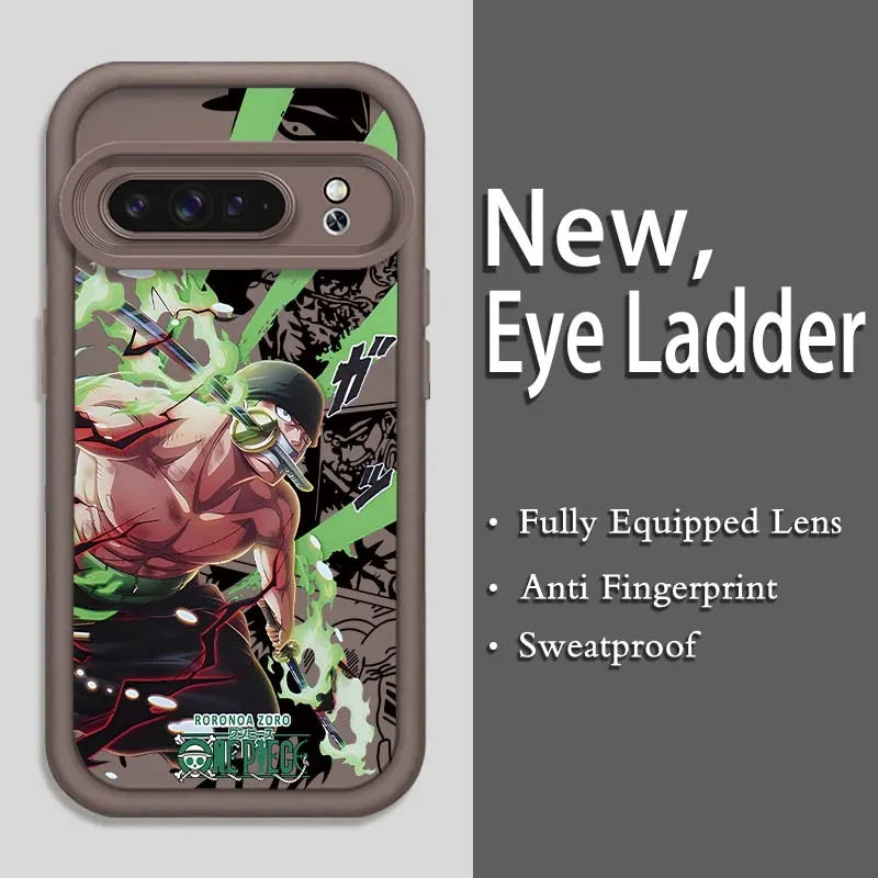 Anime Zoro One Piece Luffy Art Phone Case For Google Pixel 9 8A 8 7 7A Pro XL 5G Eye Ladder Soft TPU Shockproof Cover