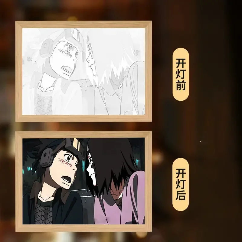 Naruto light painting Kakashi Sasuke Uchiha Madara anime bed head light bedroom creative personality night light holiday gift