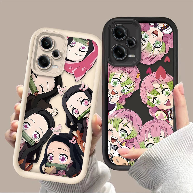 Anime Demon Slayer Case For Xiaomi Redmi Note 13 14 12 11 Pro Plus 5G 14S 12S 11S 10S 10 9 Redmi 14C 13C 12C 12 4G Back Cover