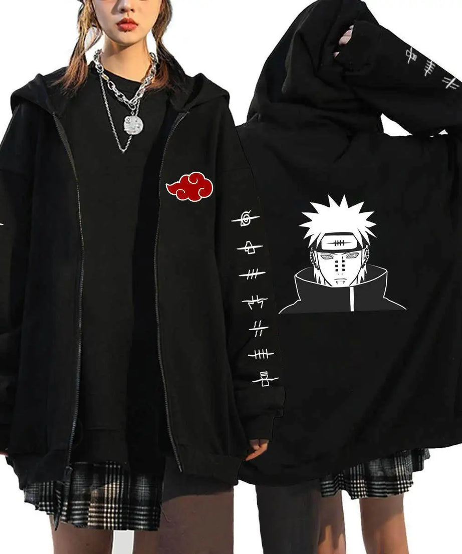 Autumn Zip Up Jacket Anime Naruto Figures Sweatshirt Men Women Plus Size Casual Clothing Harajuku Coat Halloween Gifts