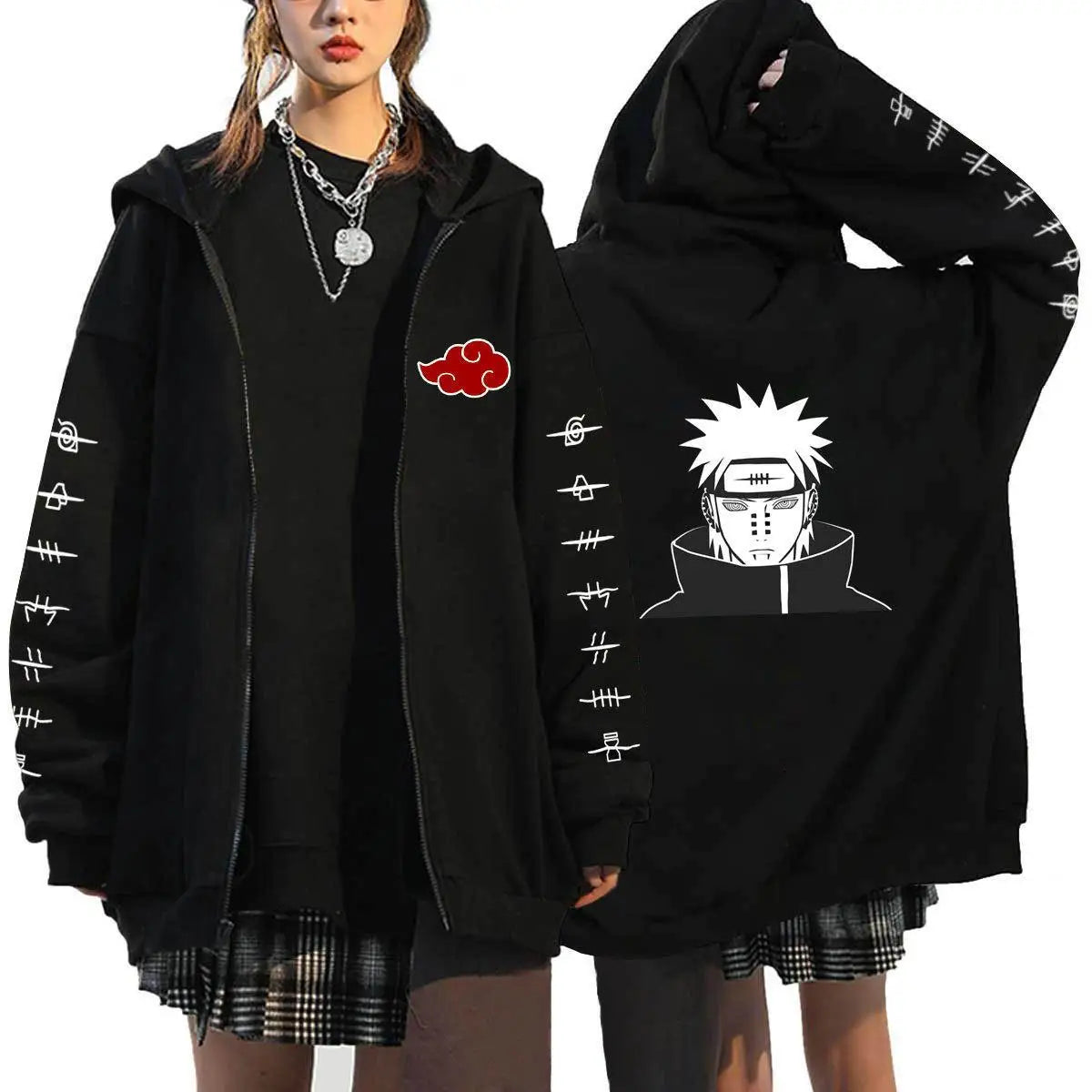 Autumn Zip Up Jacket Anime Naruto Figures Sweatshirt Men Women Plus Size Casual Clothing Harajuku Coat Halloween Gifts