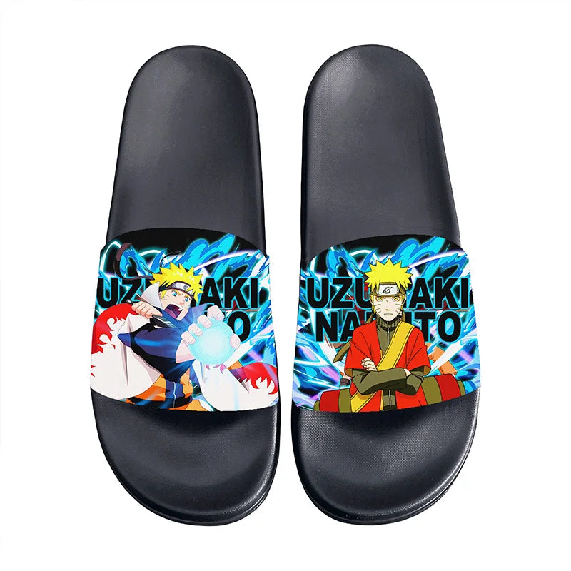 Anime Naruto Non-Slip Slippers Fashion Sasuke Design Cute Kawaii Home Sandals for Men And Women Ideal Holiday Gift