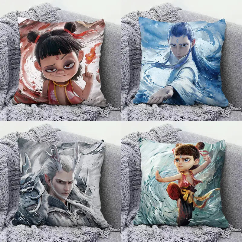 Ne Zha anime peripherals pillows cute personality creative fashion living room sofa bedroom cushions holiday gift