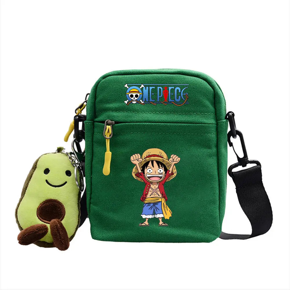 One Piece Shoulder Bag Anime Personality Creative Children's Print Crossbody Bag, Student Canvas Bag Holiday Gift