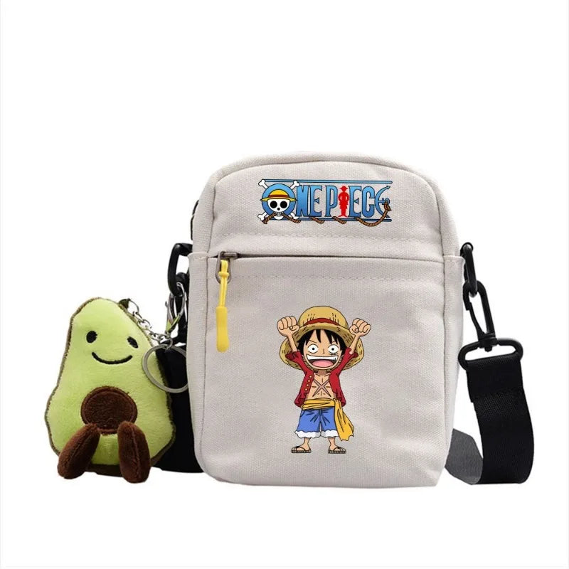 One Piece Shoulder Bag Anime Personality Creative Children's Print Crossbody Bag, Student Canvas Bag Holiday Gift