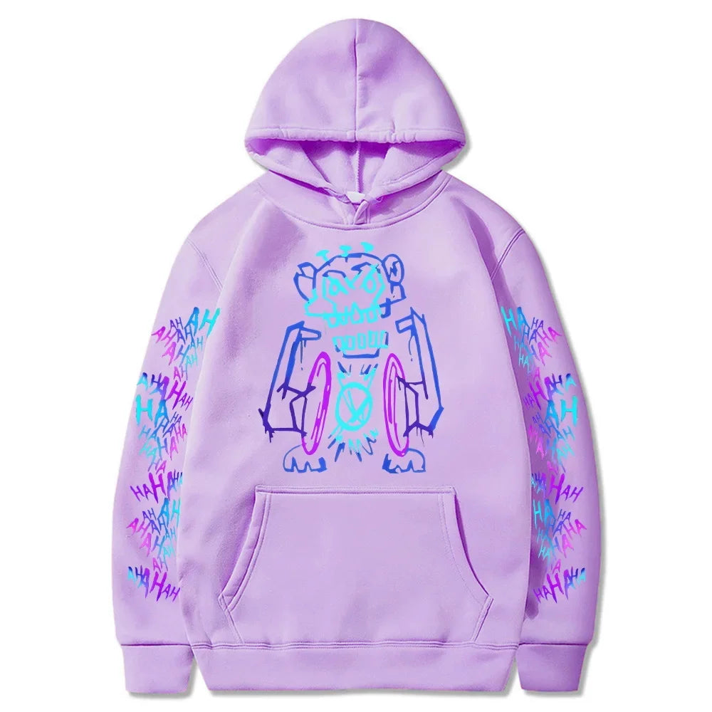 Arcane Jinx Hoodies Hot Anime Monkey Graffiti Sweatshirt Unisex Two Sides Street Sportswear Harajuku Grunge Aesthetic Pullovers