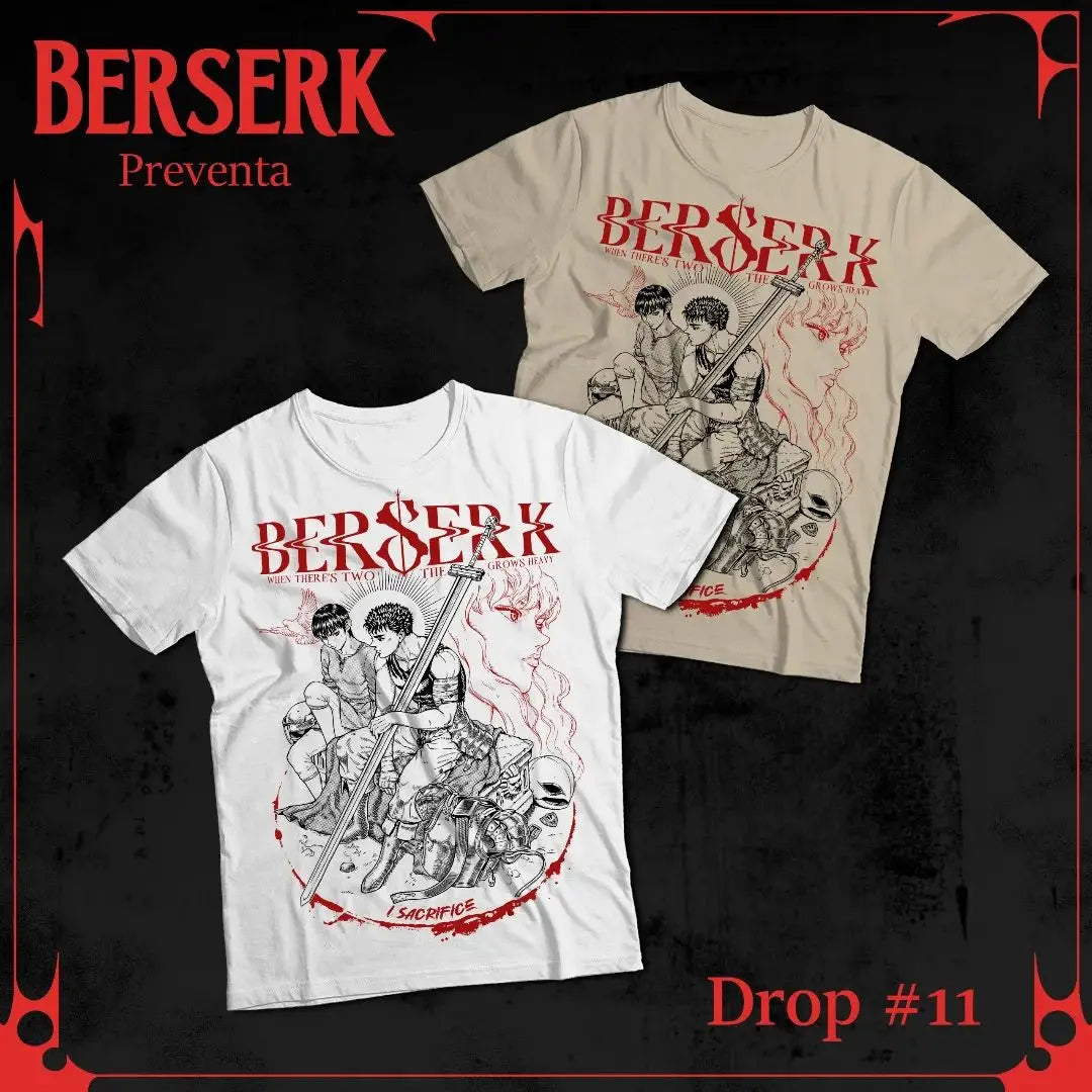 Berserk T-shirt Strip Guts Berserker Armour Horror Anime Gift Tee Shirt All Size
