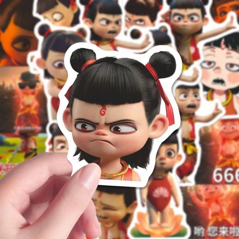 Nezha: The Devil Child's Sea Emoji Package Personality Sticker Cute Diy Waterproof Sticker Holiday Gift Kids toys