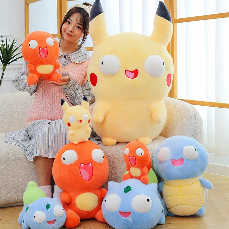 23cm Cute Pokemon Pikachu Charmander Squirtle Bulbasaur Plush Stuffed Toy Pillow Decor Birthday Gift Doll